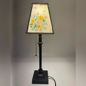 18” Lamp Vintage Floral Shade Pull Chain Switch